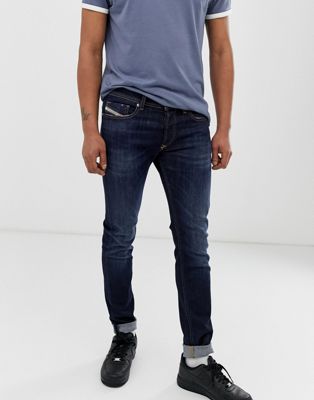 Diesel - Sleenker X - Skinny-fit stretch jeans in 083 AW met dark wash-Blauw