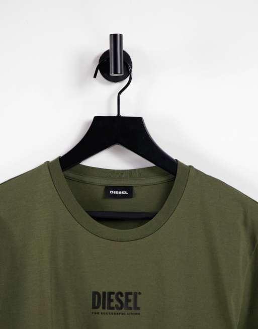 Diesel small logo t shirt in khaki