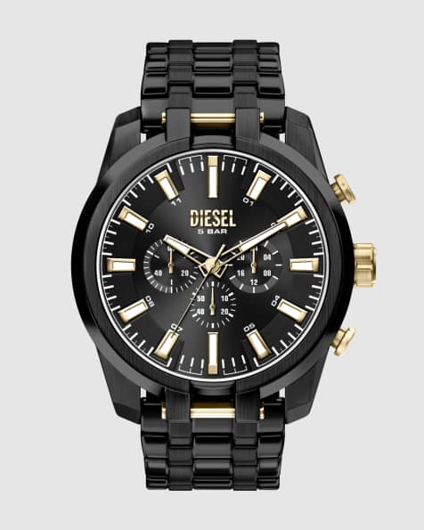 Diesel Split chronograph black stainless steel watch in black - view 1