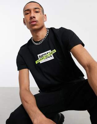 Diesel Support The Losers Logo-print T-shirt In Black