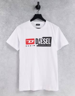 Diesel t-diego-cuty t-shirt in white | ASOS