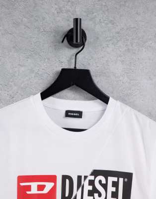 Diesel t-diego-cuty t-shirt in white | ASOS