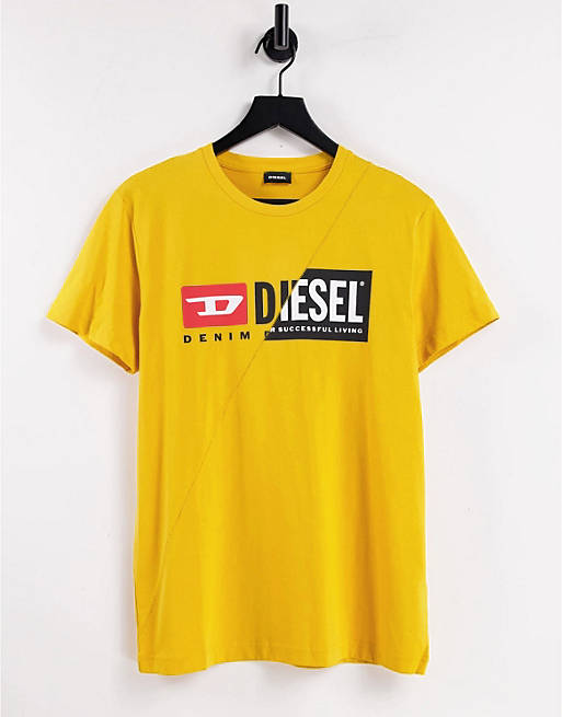 Diesel t-diego-cuty t-shirt in yellow