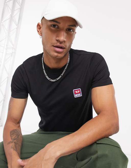 Diesel - T-Diego-Div D - T-shirt avec écusson à logo - Noir