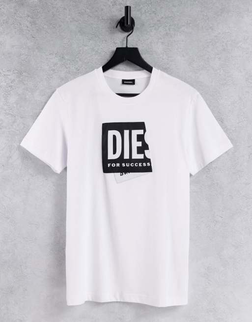 Diesel – T-Diego-Lab – Vit t-shirt med stor logga