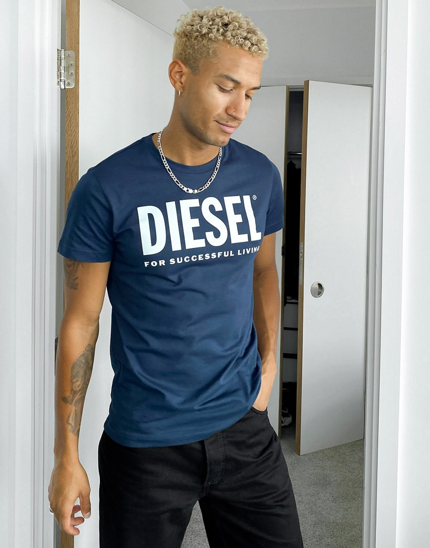 Diesel T-Diego-Logo large logo t-shirt in navy