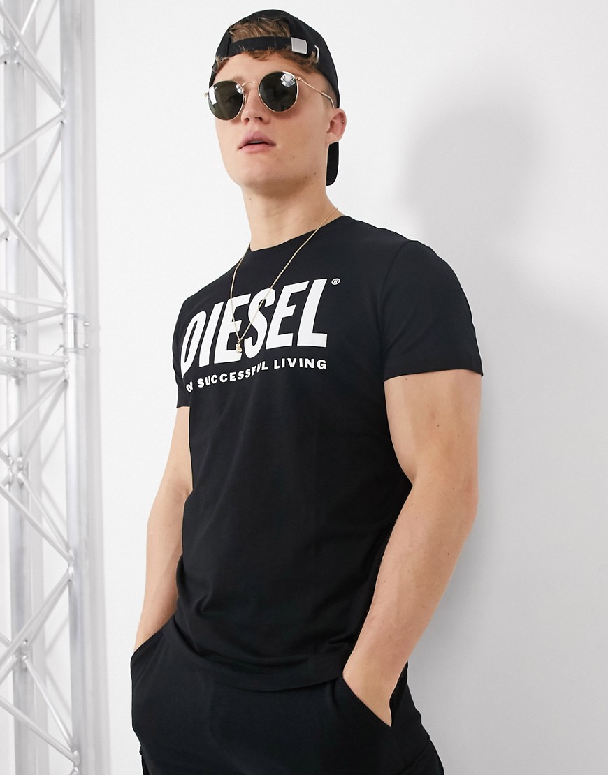 Diesel - T-Diego-Logo - T-shirt met groot logo in zwart