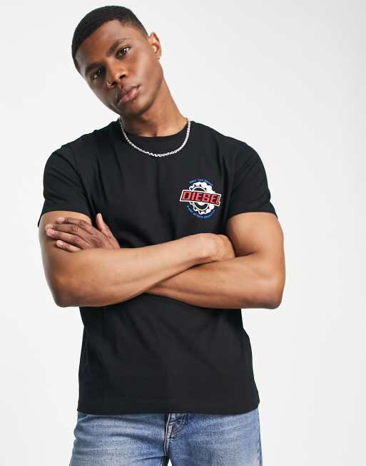 Diesel - T-Diegos K23 - T-shirt nera con logo a cerchio 