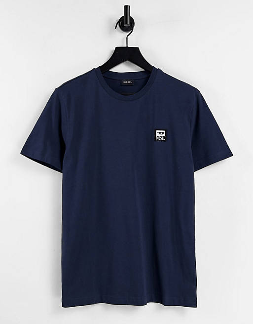 Men Diesel t-diegos-k30 small logo t-shirt in navy 