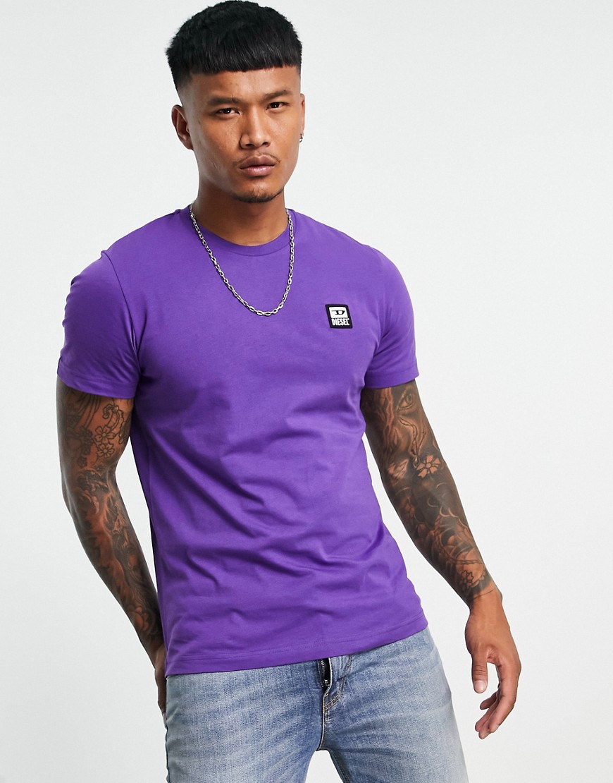 Diesel t-diegos-k30 small logo t-shirt in purple