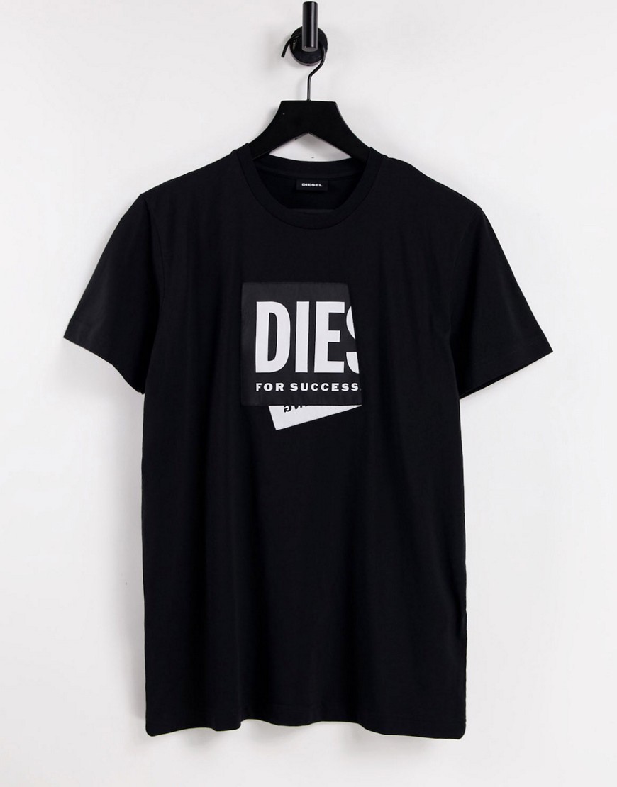 Diesel t-diegos-lab large logo t-shirt in black
