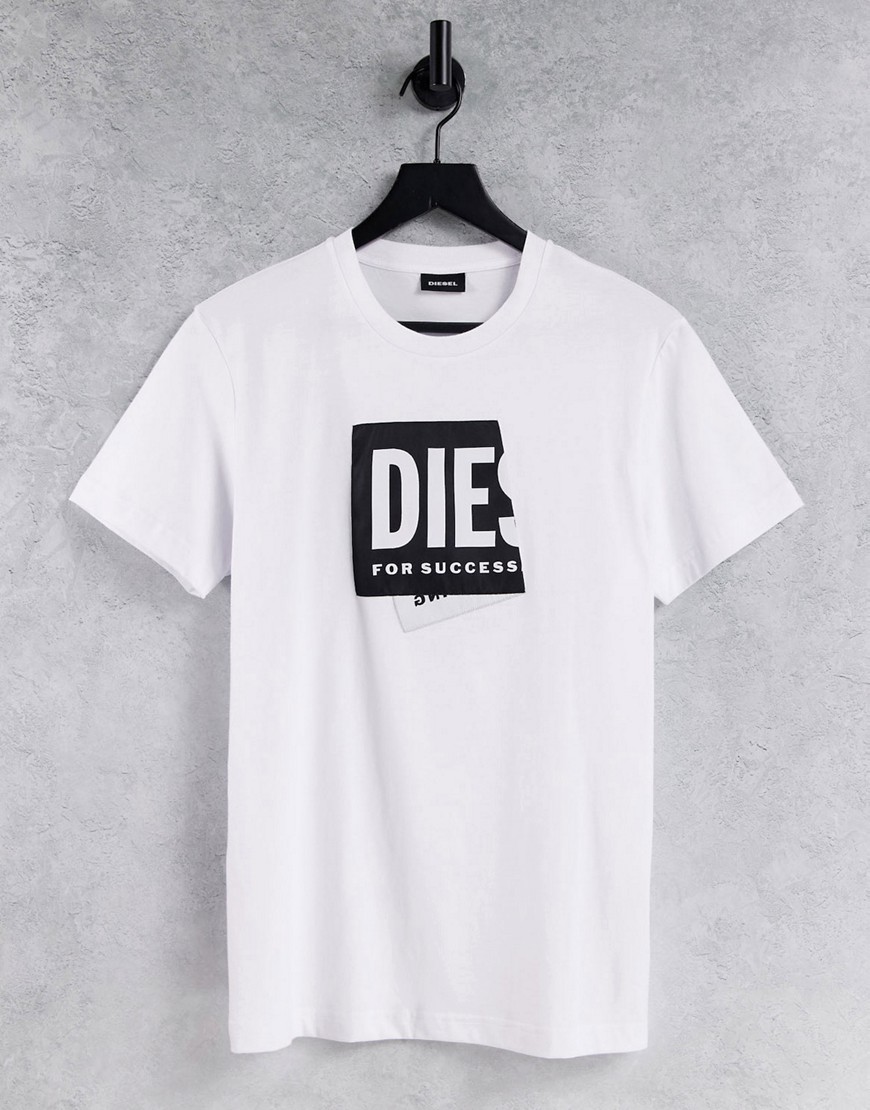 Diesel t-diegos-lab large logo t-shirt in white