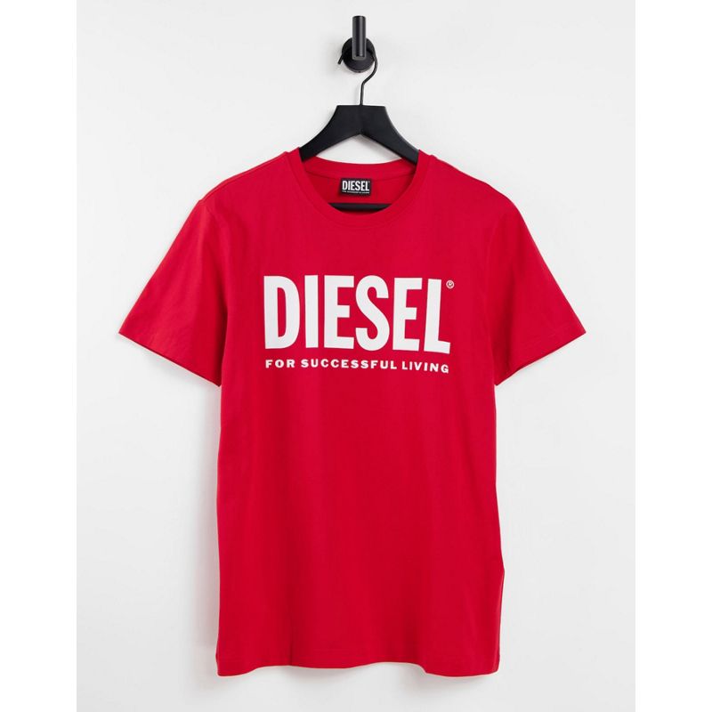 Designer  Diesel - T-Diegos - T-shirt rossa con logo grande
