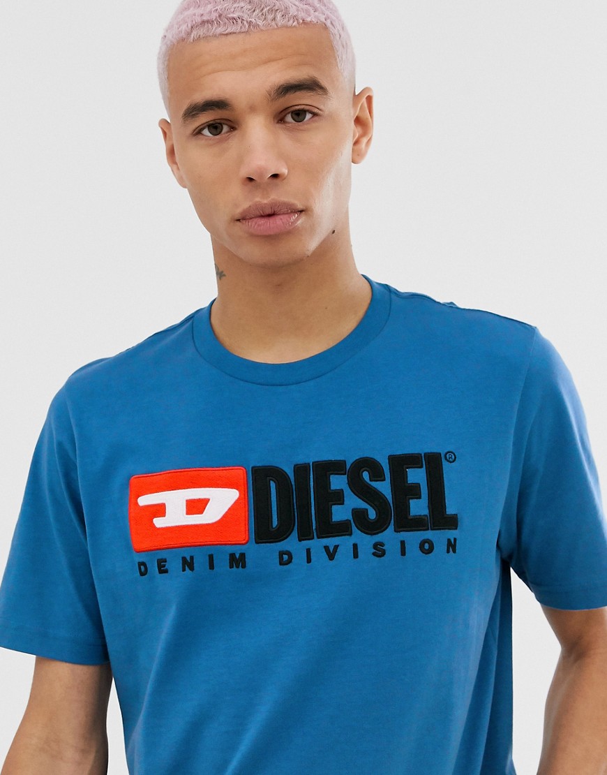 Diesel T-Just Division logo t-shirt in blue