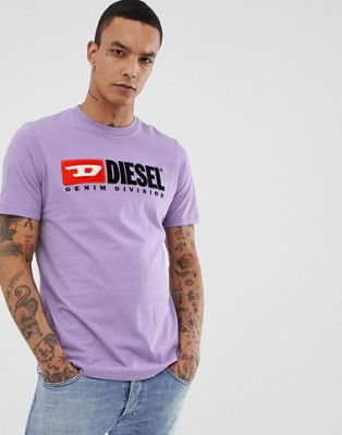Diesel - T-Just-Division - T-shirt met logo in lila-Paars