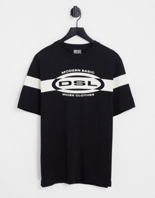 Diesel T-Just Dsl logo t-shirt in black