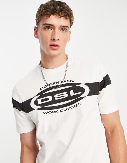 Diesel T-Just logo t-shirt in white 