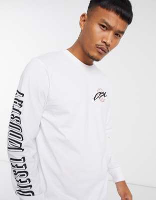 diesel white long sleeve shirt