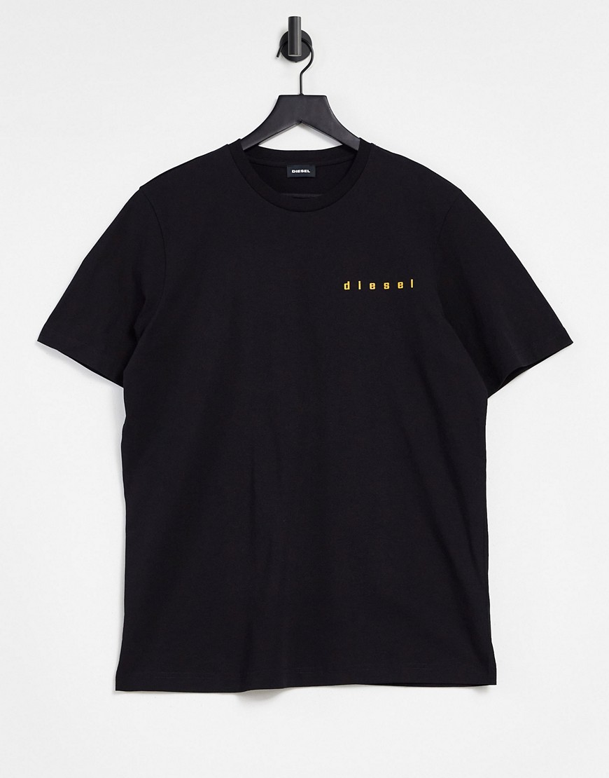 Diesel T-Just-N44 small logo t-shirt with back print in black
