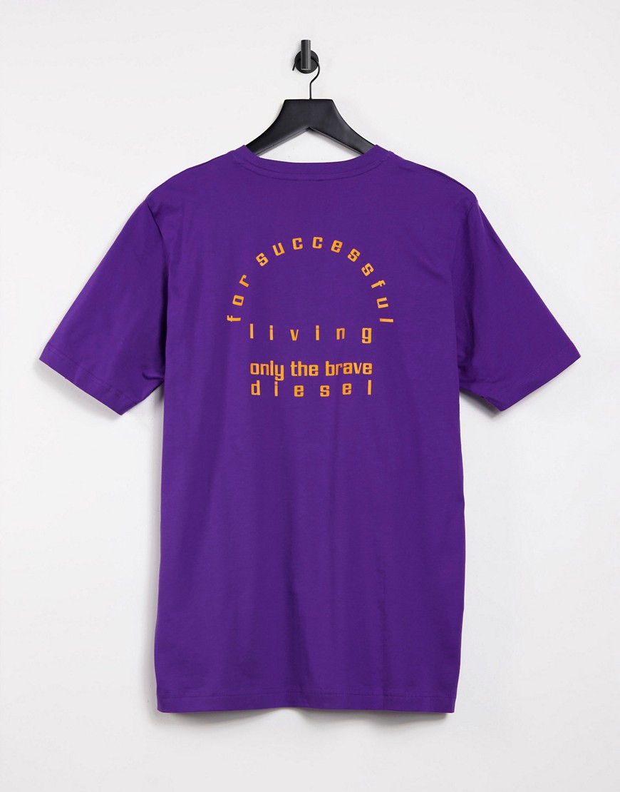 Diesel T-Just-N44 small logo t-shirt with back print in purple