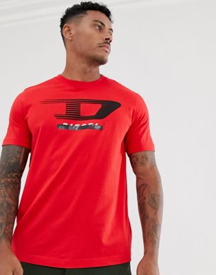 Diesel - T-Just-Y4 - T-shirt met logo in rood