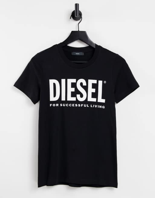 Diesel – T-Sily-Wx – T-Shirt in Schwarz
