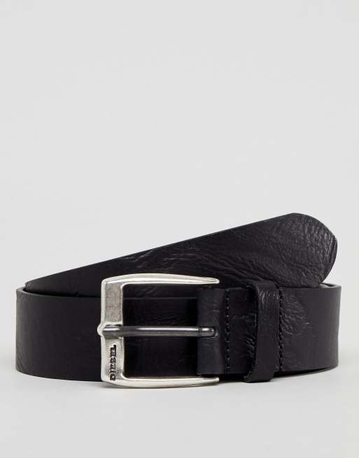 Diesel Textured Leather Belt in Black | ASOS