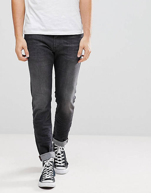 linear refer diamond Diesel Thommer Jeans in Washed Black | ASOS