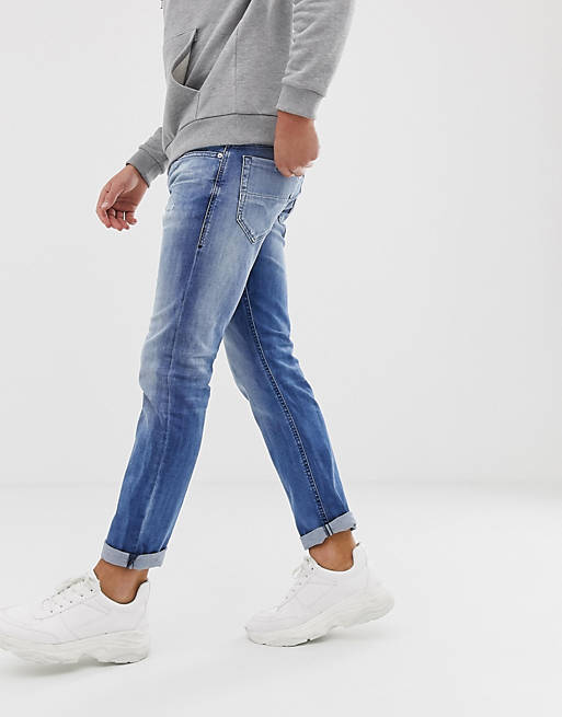 doorboren regering mooi Diesel Thommer stretch slim fit jeans in 081AS light wash | ASOS