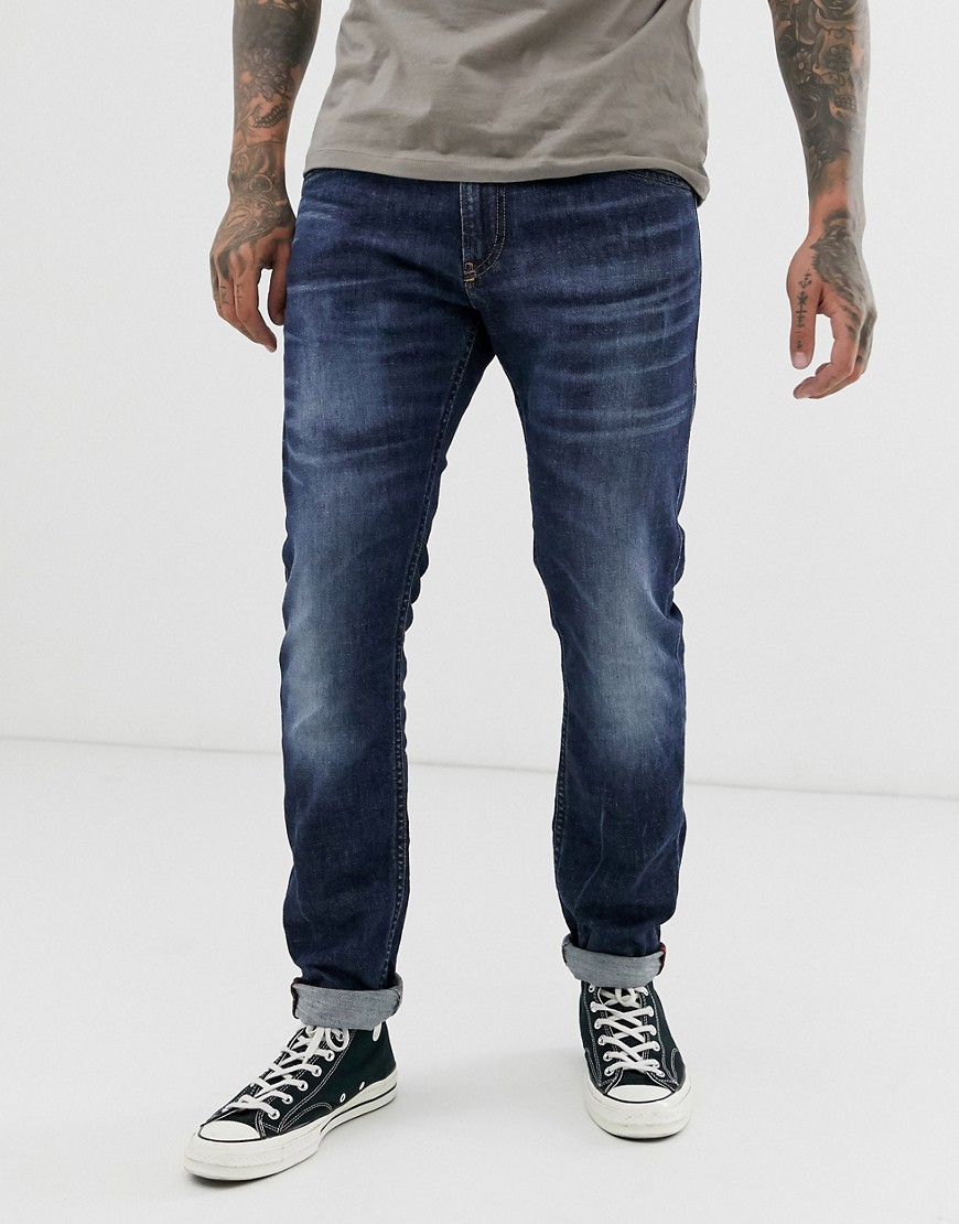 Diesel Thommer stretch slim fit jeans in 083AU mid wash-Blue