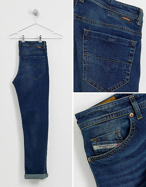 Bedreven gegevens Beschikbaar Diesel Thommer stretch slim fit jeans in 084BU dark wash | ASOS