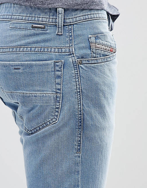 Stad bloem mat Honderd jaar Diesel Thommer stretch slim fit jeans in light wash blue | ASOS