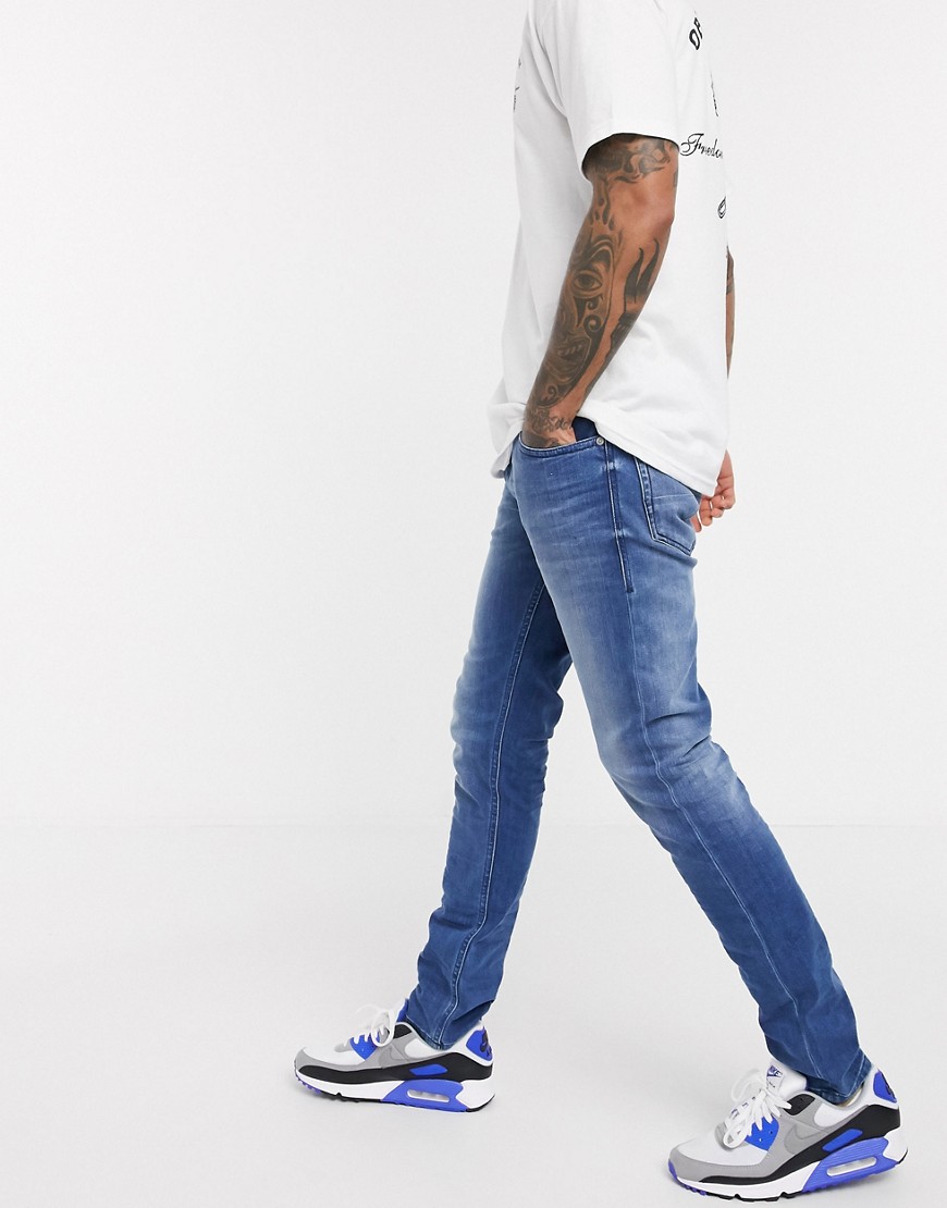Diesel - Thommer-X stretch slim fit jeans i let mid wash-Blå