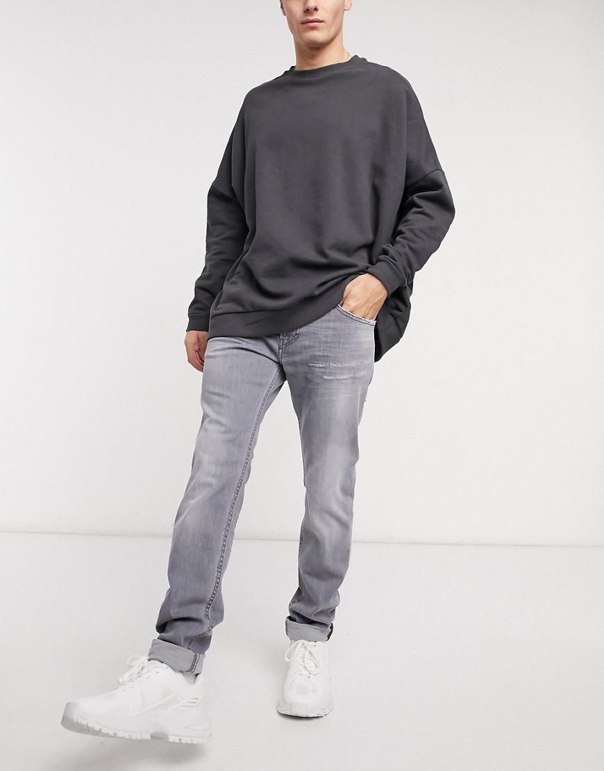 Diesel Thommer-X stretch slim fit jeans in light grey
