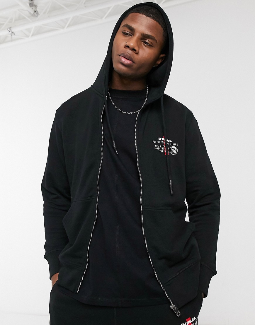 Diesel UMLT-Brandon-Z logo hoodie in black