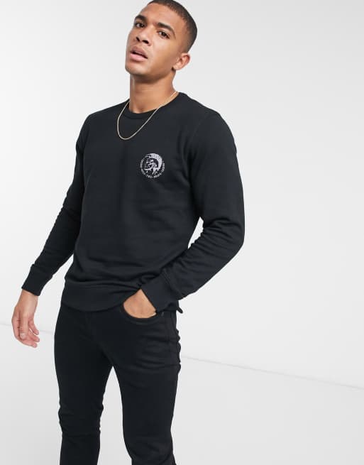 Diesel UMLT - Willy logo crew neck sweat in black | adidas seeulaters  sneakers boys running boots - Gabinetecivil-al