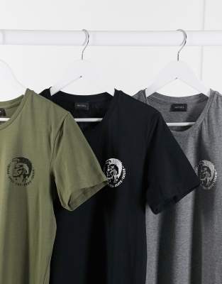 Diesel UMTEE-Randal 3 pack mohawk logo 