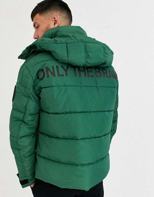 Diesel W-Smith-YA-WH only the brave puffer jacket in green
