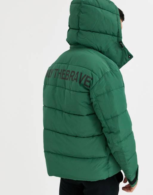 Diesel W-Smith-YA-WH only the brave puffer jacket in green