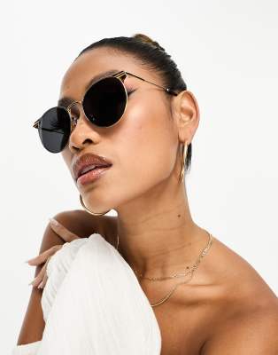 DIFF summit round sunglasses in gold