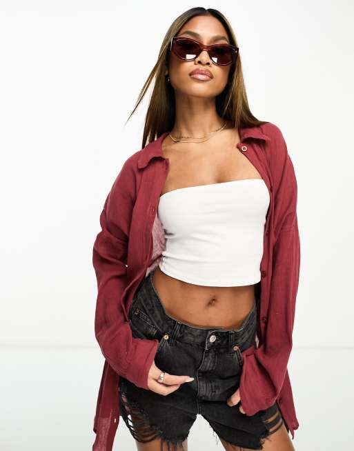 DIFF zoe geo square sunglasses in transparent red, 3 of 4