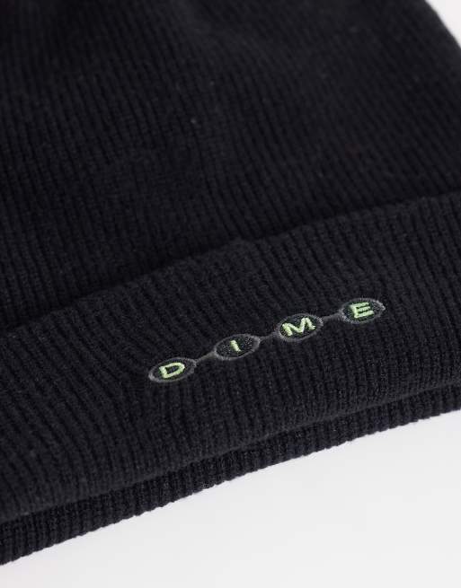 Dime berretto a coste in maglia con logo Space nero, 2 di 3