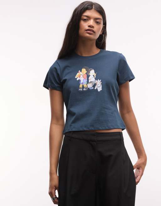 Dime besties graphic baby tee in navy, 2 of 4