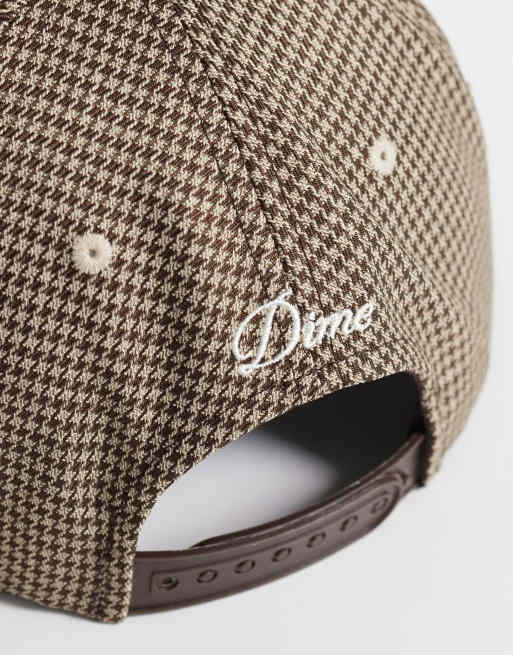 Dime casquette mini logo à profil bas en camel à motif pied-de-poule, 3 de 3