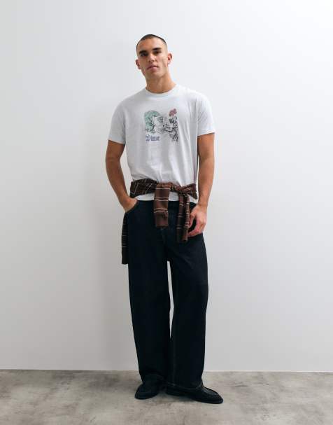Dime catfish graphic regular fit t-shirt in grey - view 1