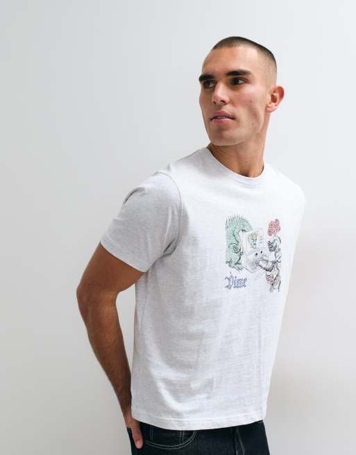 Dime catfish graphic regular fit t-shirt in grey, 2 of 8