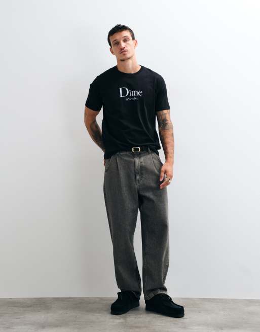 Dime classic mtl logo regular fit t-shirt in black, 3 of 5