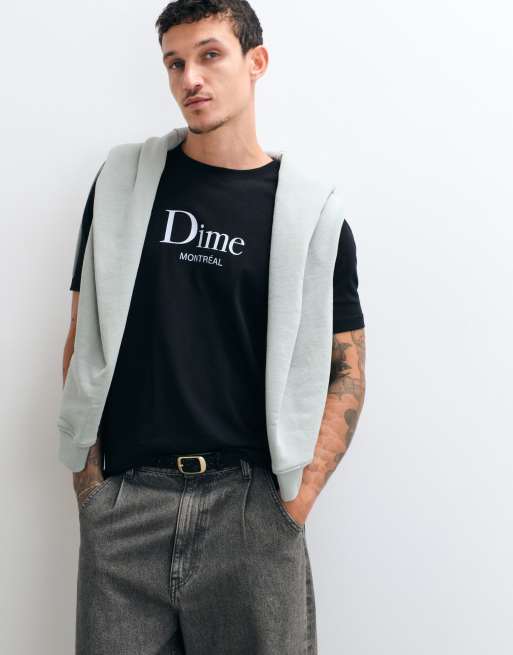 Dime classic mtl logo regular fit t-shirt in black, 4 of 5