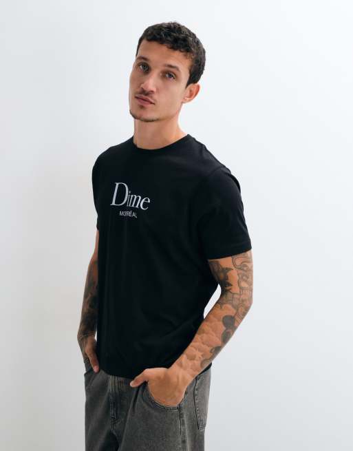 Dime classic mtl logo regular fit t-shirt in black, 5 of 5
