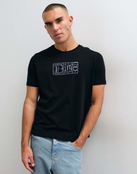 Dime classic plastic logo regular fit t-shirt in black - view 1